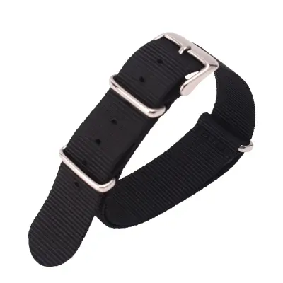 Nadomestni najlonski pas za uro 18 mm Black