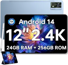 OUKITEL OT5S 24GB(6+18GB)/256GB/TF 2TB, 4G-LTE modra tablični računalnik, 8250mAh 12" Android 14