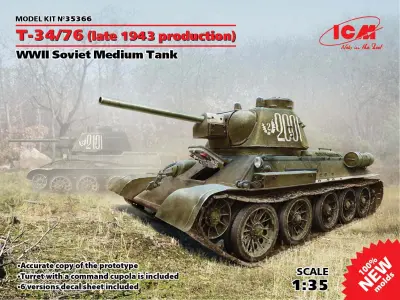 T-34/76 (izdelana konec 1943), 2. svetovna vojna. Sovjetski srednji tank