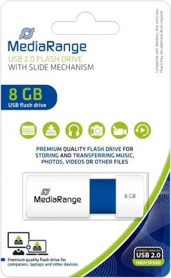 Usb ključ 8gb mediarange 2.0 moder mr971