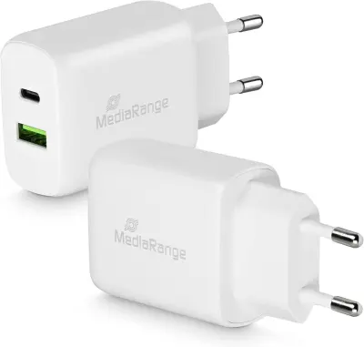 Polnilec hitri mediarange 25 w z izhodom usb-a in usb-c mrma112