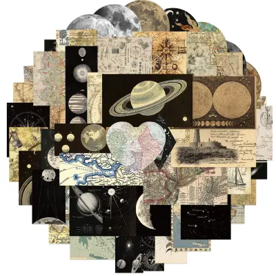 Večbarvna PVC nalepka v 50 kosih za DIY dekoracijo   Zemljevid sveta