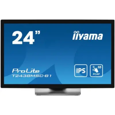 Monitor touch Iiyama 60,5 cm (23,8'') T2438MSC-B1 1920x1080 POS IPS 5ms HDMI DisplayPort 2xUSB3.2 Zvočniki 7H PCAP, 10-točkovni občutljiv na prst, rok