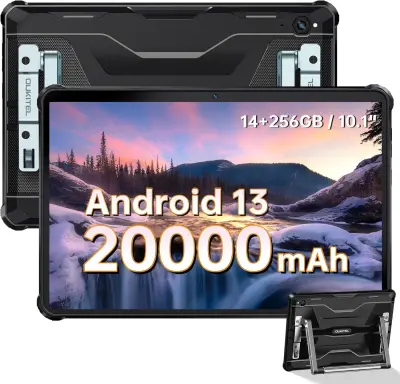 OUKITEL RT6 14GB/256GB/TF 1TB, 4G-LTE črna Trpežna tablica računalnik, 20000mAh 10.1" Android 13