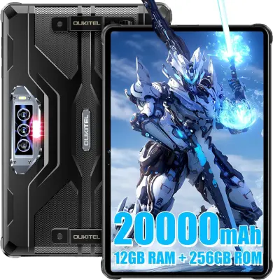 OUKITEL RT8 12GB/256GB/TF 1TB, 4G-LTE črna Trpežna tablica računalnik, 20000mAh 11" Android 13