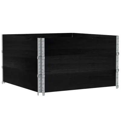 vidaXL Vrtno korito črno 100x100 cm trdna borovina