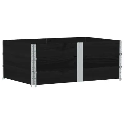 vidaXL Vrtno korito črno 150x100 cm trdna borovina