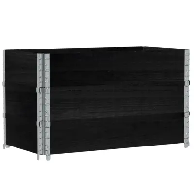 vidaXL Vrtno korito črno 100x50 cm trdna borovina