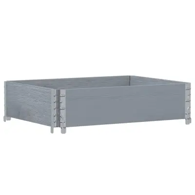vidaXL Vrtno korito sivo 80x60 cm trdna borovina