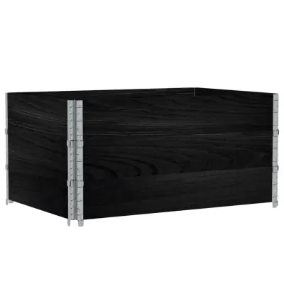 vidaXL Vrtno korito črno 120x80 cm trdna borovina