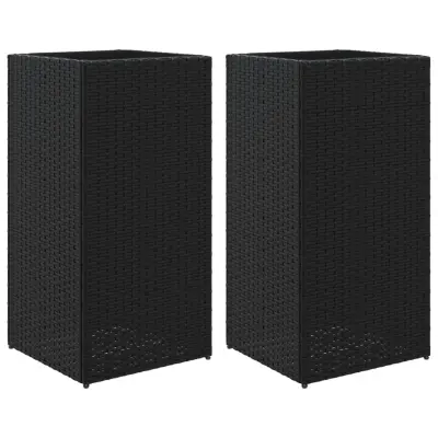 vidaXL Vrtna korita 2 kosa črna 40x40x80 cm poli ratan