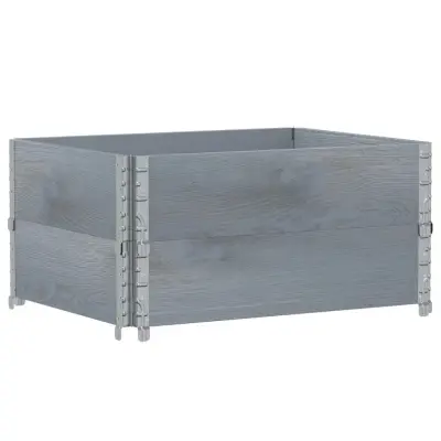 vidaXL Vrtno korito sivo 80x60 cm trdna borovina
