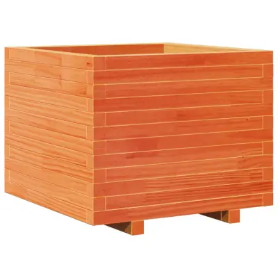vidaXL Vrtno cvetlično korito voščeno 60x60x49,5 cm trdna borovina