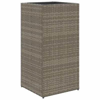 vidaXL Vrtno cvetlično korito sivo 40x40x80 cm poli ratan