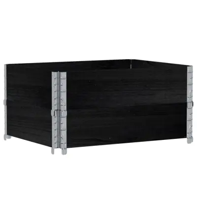 vidaXL Vrtno korito črno 80x60 cm trdna borovina