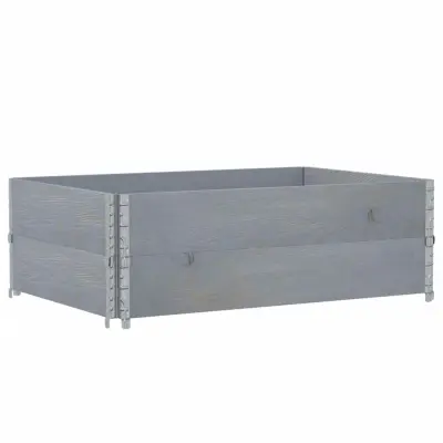 vidaXL Vrtno korito sivo 120x80 cm trdna borovina