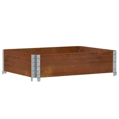 vidaXL Vrtno korito rjavo 80x60 cm trdna borovina