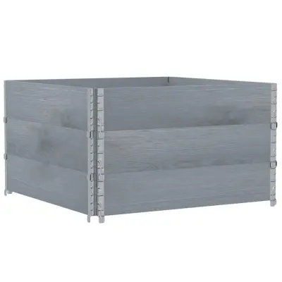 vidaXL Vrtno korito sivo 100x100 cm trdna borovina