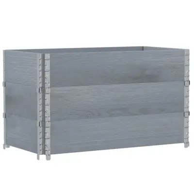 vidaXL Vrtno korito sivo 100x50 cm trdna borovina