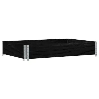 vidaXL Vrtno korito črno 120x80 cm trdna borovina