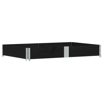 vidaXL Vrtno korito črno 150x100 cm trdna borovina