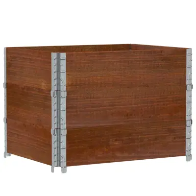 vidaXL Vrtno korito rjavo 80x60 cm trdna borovina