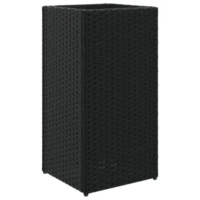 vidaXL Vrtno cvetlično korito črno 30x30x60 cm poli ratan