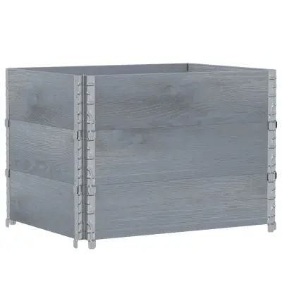 vidaXL Vrtno korito sivo 80x60 cm trdna borovina