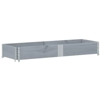 vidaXL Vrtna visoka greda siva 150x50 cm trdna borovina