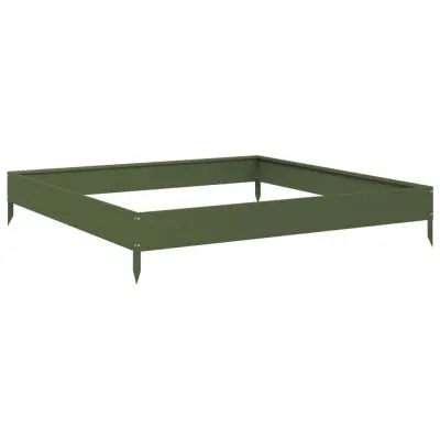 vidaXL Visoka greda olivno zelena 100x100x18,5 cm jeklo