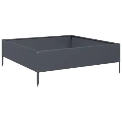 vidaXL Visoka greda antracit 100x100x33,5 cm jeklo