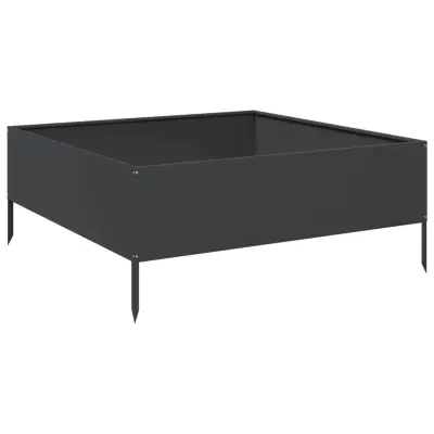 vidaXL Vrtna visoka greda črna 100x100x25 cm jeklo