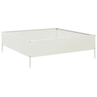 vidaXL Vrtna visoka greda bela 100x100x33,5 cm jeklo