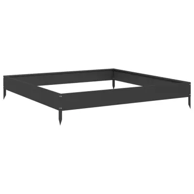 vidaXL Vrtna visoka greda črna 100x100x18,5 cm jeklo