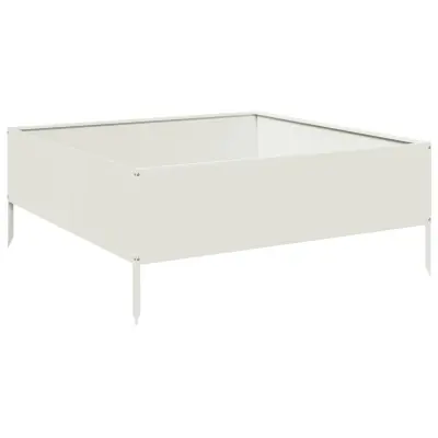 vidaXL Vrtna visoka greda bela 100x100x25 cm jeklo