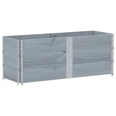 vidaXL Vrtna visoka greda siva 150x50 cm trdna borovina