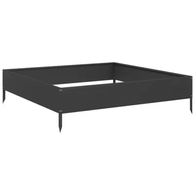 vidaXL Vrtna visoka greda črna 100x100x26 cm jeklo