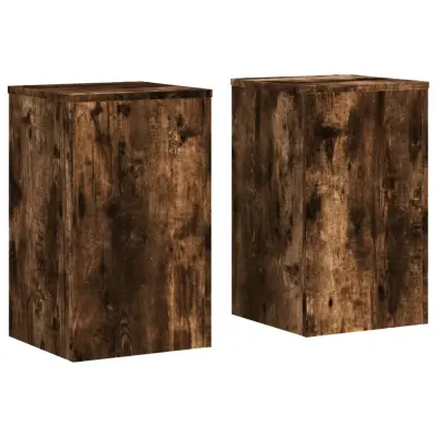 vidaXL Stojalo za rastline 2 kosa dimljeni hrast 30x30x50 cm inž. les