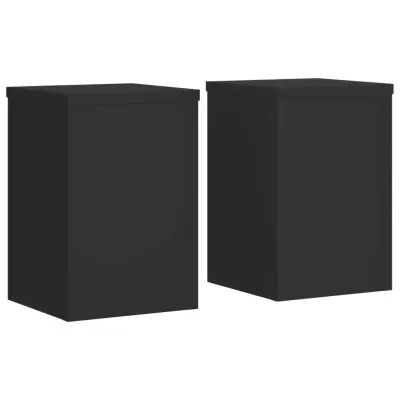 vidaXL Stojalo za rastline 2 kosa črno 25x25x35 cm inženirski les