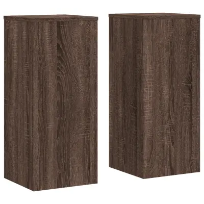 vidaXL Stojalo za rastline 2 kosa rjavi hrast 30x30x70 cm inž. les