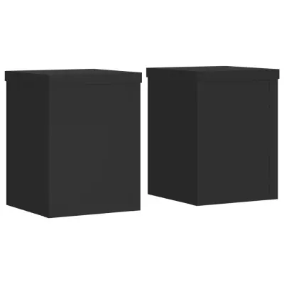vidaXL Stojalo za rastline 2 kosa črno 15x15x20 cm inženirski les