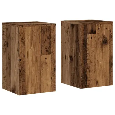 vidaXL Stojalo za rastline 2 kosa starinski les 30x30x50 cm inž. les