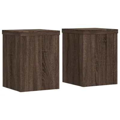 vidaXL Stojalo za rastline 2 kosa rjavi hrast 15x15x20 cm inž. les