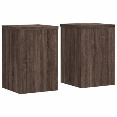 vidaXL Stojalo za rastline 2 kosa rjavi hrast 20x20x30 cm inž. les