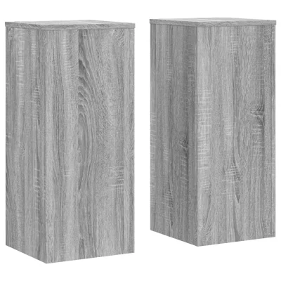 vidaXL Stojalo za rastline 2 kosa siva sonoma 30x30x70 cm inž. les