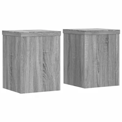 vidaXL Stojalo za rastline 2 kosa siva sonoma 15x15x20 cm inž. les