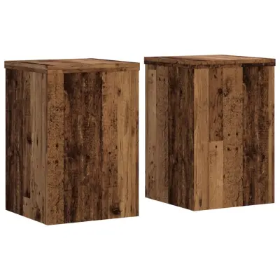 vidaXL Stojalo za rastline 2 kosa starinski les 20x20x30 cm inž. les