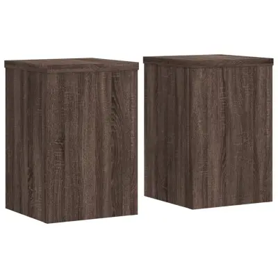 vidaXL Stojalo za rastline 2 kosa rjavi hrast 25x25x35 cm inž. les