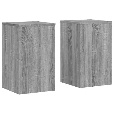 vidaXL Stojalo za rastline 2 kosa siva sonoma 30x30x50 cm inž. les