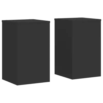 vidaXL Stojalo za rastline 2 kosa črno 30x30x50 cm inženirski les